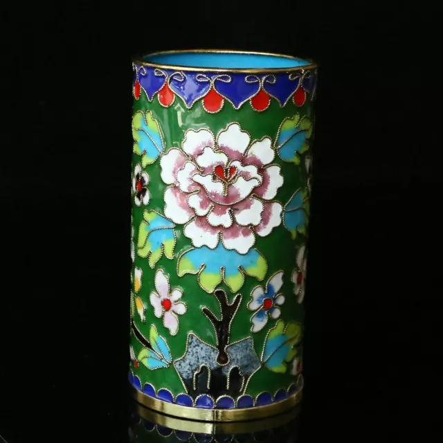 Chinese Exquisite Handmade Copper Cloisonne Enamel Brush Pots 10013