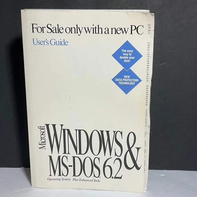 MICROSOFT WINDOWS & MSDOS 6.2 User's Guide (1993) Preowned / Used GC