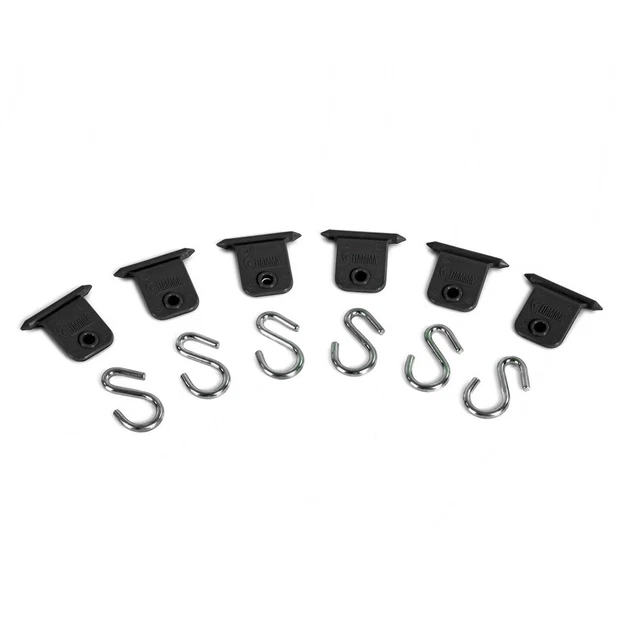 6 Pack Awning Rail Hook Ring & S Hooks Motorhome And Caravan Hanger Black New