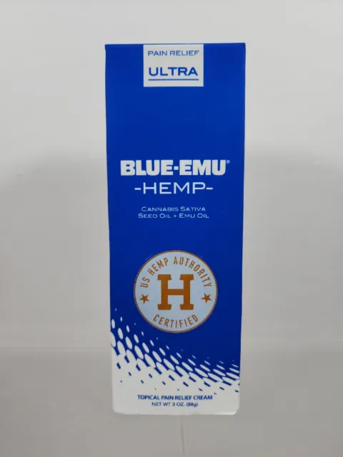 Blue-Emu Hemp Topical Ultra Cream - for Muscles Arthritis 3oz, EXP 7/24