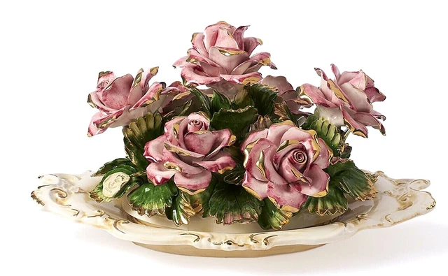 Lot De 20 Fleurs En Porcelaine Dos Plat Violet - 17 Mm - Pour Bricolage, Déco & Artisanat