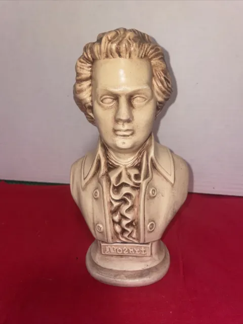 Vintage Amadeus Mozart 8.5"White Ceramic Bust Classical Music Composer by Arnels