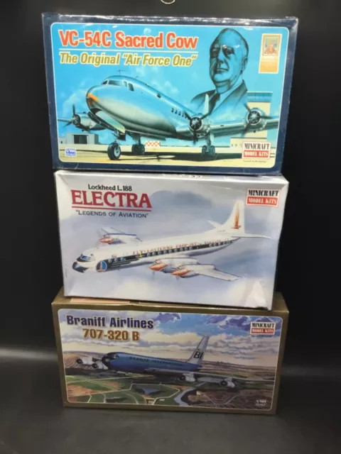 LOT OF (3) Air Force One, Lockheed & Braniff 1:144 Model Kits ...