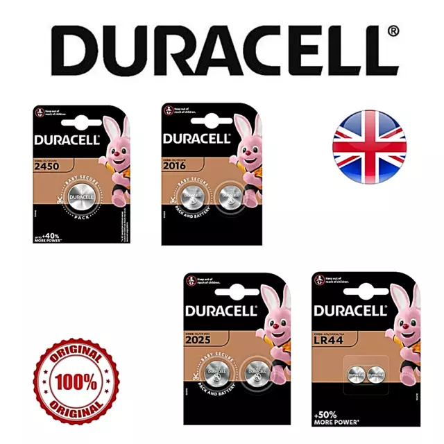 Duracell CR2025 CR2016 LR44 CR2450 Battery  2025 2016 2450 Batteries ORIGINAL UK