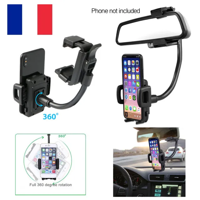 Support universel pour téléphone de voiture à 360 ° Support GPS pour rétroviseur