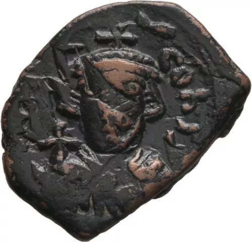 Ancient Byzantine 641- 668 CONSTANS II CONSTANTINOPLE GLOBE AE Follis #5
