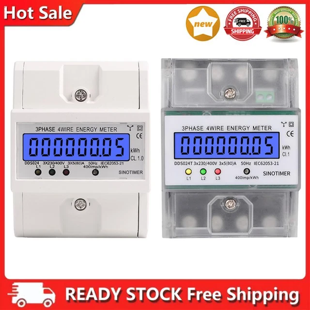Killawatt Meter Three Phase Energy Meter - DIN Rail Mount Digital Power ...