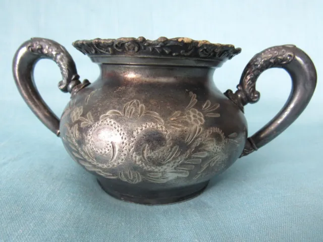 Van Bergh S.P. Co USA Quadruple Silver Plated Sugar Bowl. #5  May 10, 1898