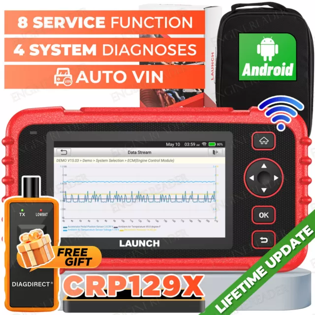 2024 Launch CRP129X OBD2 Car Scanner Engine SRS ABS SAS TPMS EPB Diagnostic Tool