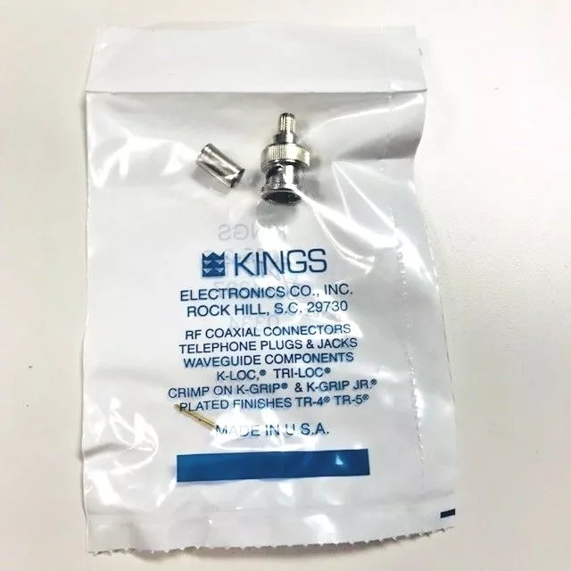 Kings Electronics 2065-2-9 RF Coaxial Connector BNC 75 Ohm Male Plug RG-59 - LOT