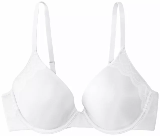 Vanity Fair Beautifully Smooth Secret Lace Underwire Bra 75209 White 34C NWT!