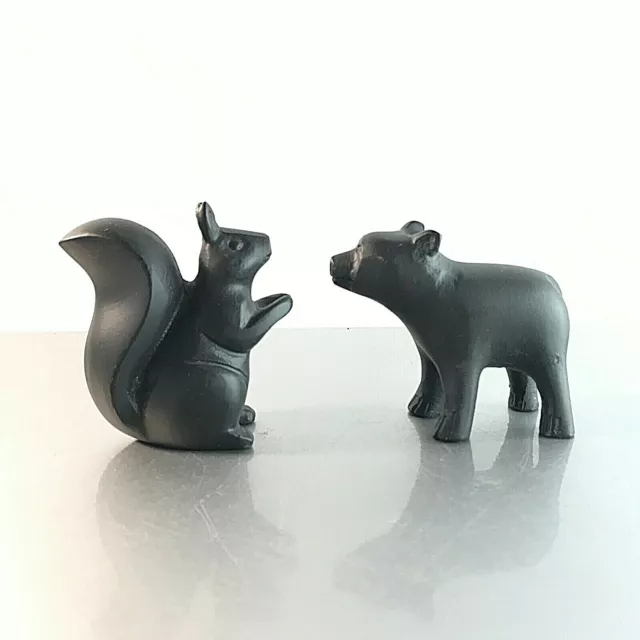 Vintage Eichhörnchen & Bär 50er 60er MID CENTURY H ca 9 cm Figur Keramik