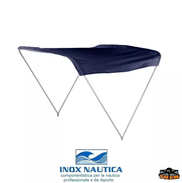 TENDALINO 2 ARCHI ALTEZZA 110 mm CAPOTTINA PARASOLE BLU BARCA GOMMONE