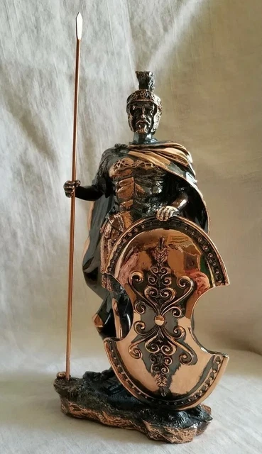 Roman Warrior with Spear and Shield Statue, 10 1/2" tall Roman Warrior with Spear and Shield Statue, 10 1/2" tall