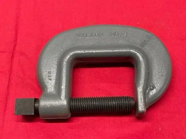 Wilton #3 C Clamp Flat Anvil Extra Heavy Duty 0-3-3/16"  Drop Forged Steel