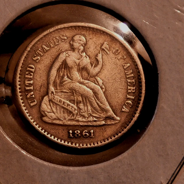 1861 Seated Liberty 5C Half Dime High Grade Uncertified Ungraded