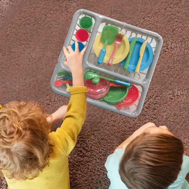 Piatti e piatti giocattolo per bambini da 28 pezzi per giochi da cucina