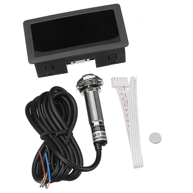 LED TACHOMETER + Hall Effect Sensor Kit Digital Speedometer 4digit AC