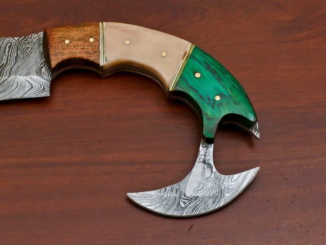 Hand Forged Damascus Steel Blade Full Tang Hunting Knife - Bone/Wood - Za-3013 6