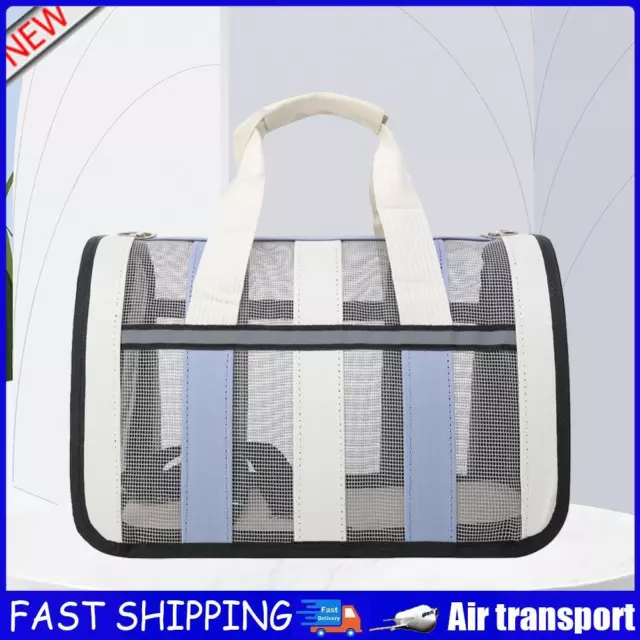 Cat Travel Outdoor Handbag Breathable Pet Outing Bag Pet Supplies (Light Blue M)