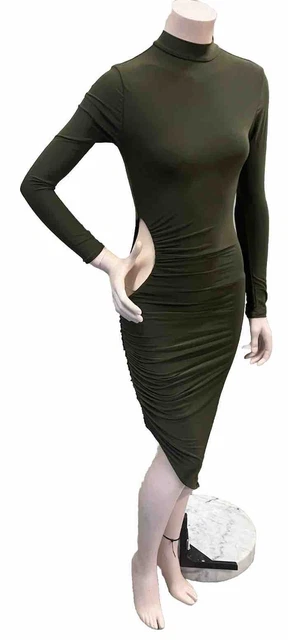 knee length dresses for ladies Ruched Off-Shoulder Mesh-Sleeve Mermaid Maxi Dress - Black 4