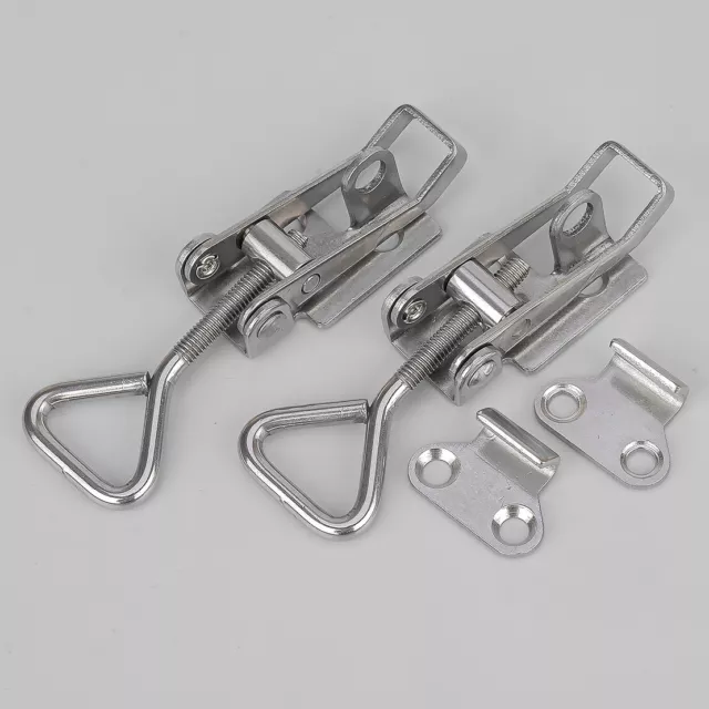 2pc Lock Toggle Latch Fastener Stainless Steel Cabinet Clamps Hinges Multi-Use