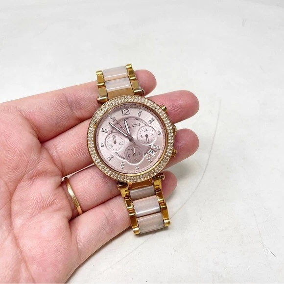Michael Kors Chronograph Parker Blush and Rose Gold Stainless Steel 39mm MK5896