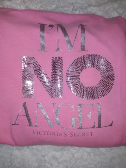 ♡Victoria Secret ♡Bling Hoodie Pink"Im NO ANGEL" SUPER CUTE **RARE**