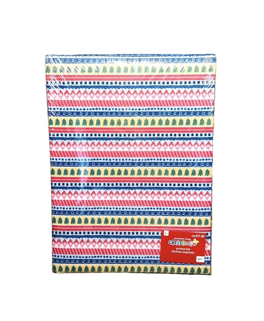 Fieltro navideño impreso en creatología 9""x12"" 10 piezas temporada navideña Navidad nuevo