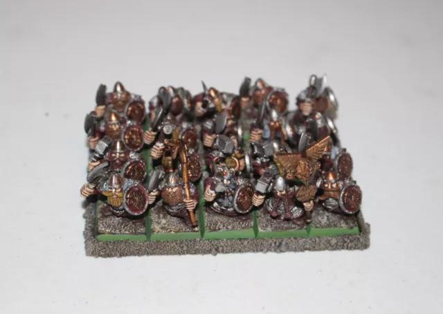 Warhammer Fantasy Dwarf Warriors x20 Hand Weapons Old World Painted and Based