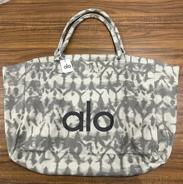 Alo Yoga Grey Tie Dye Large Canvas Tote Gym Bag NWT Philippines
