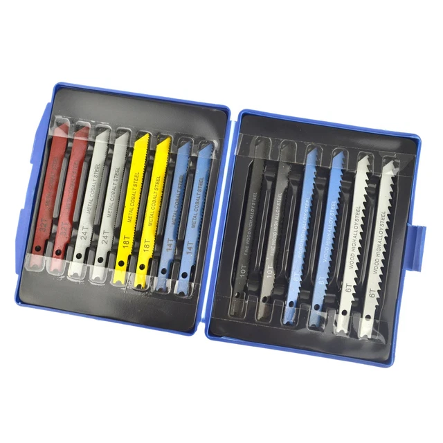 14Pc Jigsaw Blade Set U Shank Fitting Jig Saw Metal Blades Black &amp; Decker