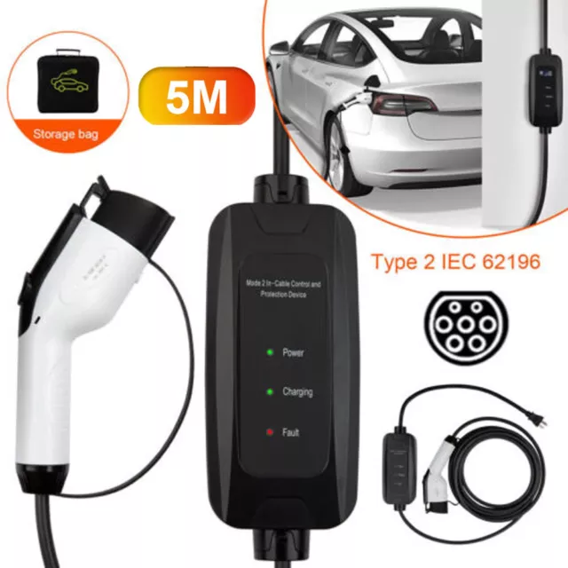 5m Typ2 Schnell EV Ladekabel Ladestecker Mode 2 16A 220V Schuko für Elektroauto