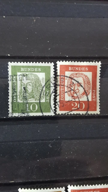 Bund Bedeutende Deutsche y Rollenmarken mit Nummer gestempelt 2 Stück y14