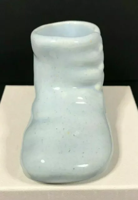 Vintage Haeger Pottery Light Blue Baby Boot