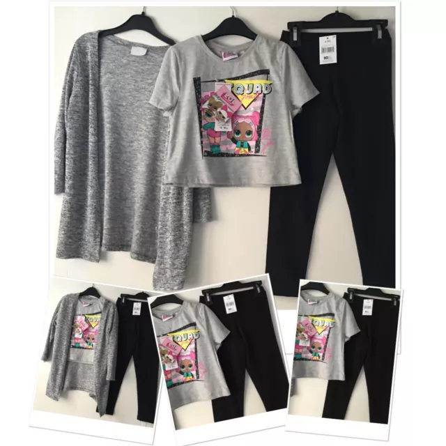 Leggings da ragazza nuovi Matalan & nuovi FF lol top a sorpresa & cardigan eccezionale 5-6