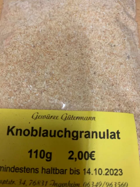 Knoblauchgranulat 110g -OHNE ZUSATZSTOFFE- Gewürze Gütermann