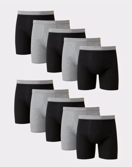 Hanes Boxer Briefs 10-Pack Men's Tagless Comfort Flex Waistband Soft Tag Free