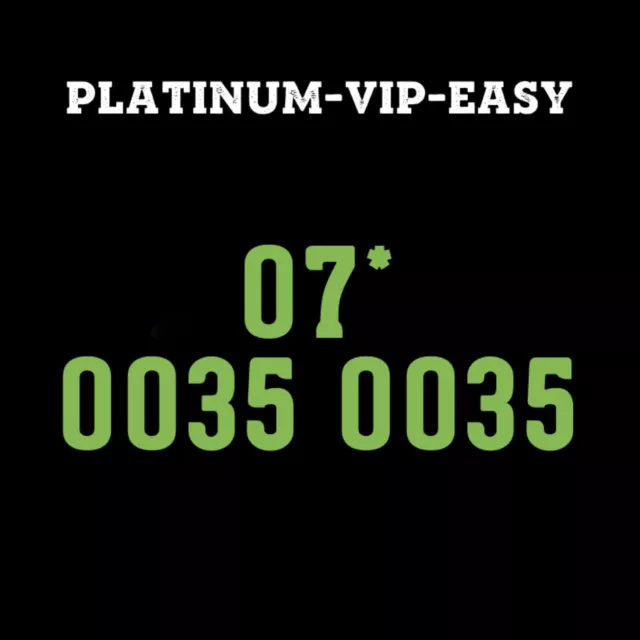 ⭐ Gold Easy Vip Memorable Mobile Phone Number Diamond Platinum Sim Card 00 35