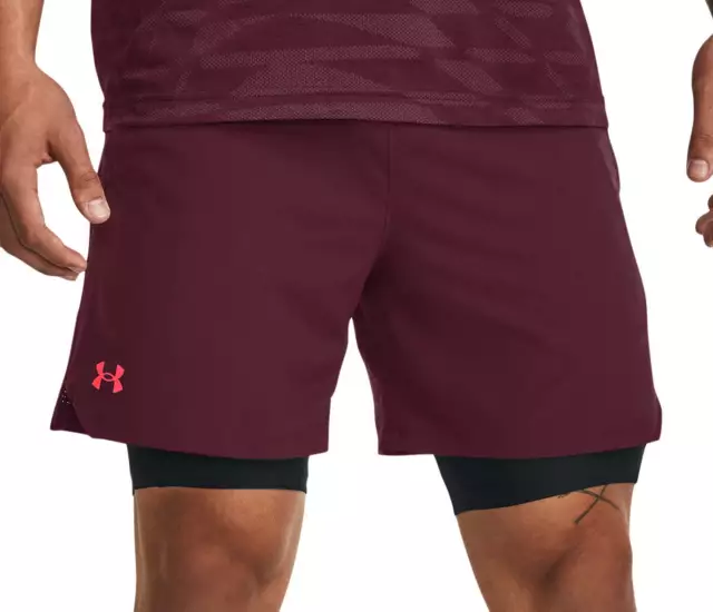 Under Armour Mens Vanish Woven 6 Inch Training Shorts Gym Breathable - Red