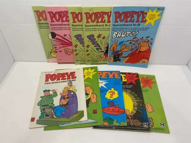 LOT! Popeye Comics | German Sammelband Print | 9 Diff Comics | 1969 | Moewig Pub
