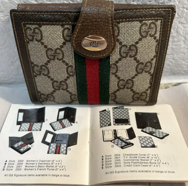 Vintage Gucci Ophidi A billfold Sherry line wallet