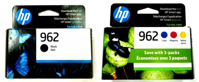 New Genuine HP 962 Black Cyan Magenta Yellow 4PK Ink Cartridges Exp 2025 No box