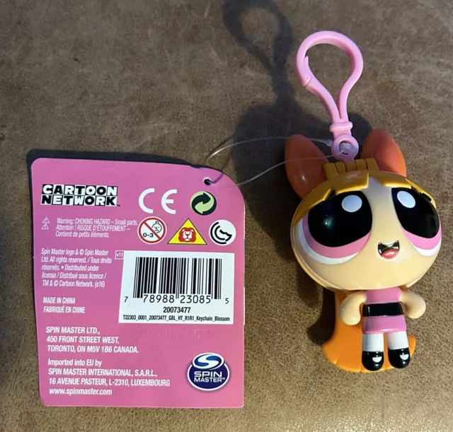 Powerpuff Girls Flick n Reveal Keychain Key chain clip on Blossom Belle Orange