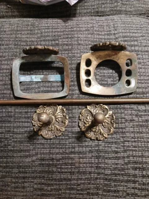 Vintage  Solid Brass Bathroom Cup Toothbrush, Soap Holder,Towel Bar Wall Mount