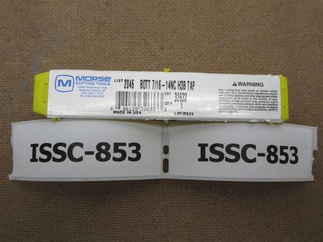 MORSE 32633 2046 - 7/16" - 14NC H3B Bottoming Straight Flute Tap