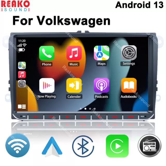 9"Android 13 CarPlay Car Stereo Head Unit GPS Navi+FM Radio For VW Volkswagen