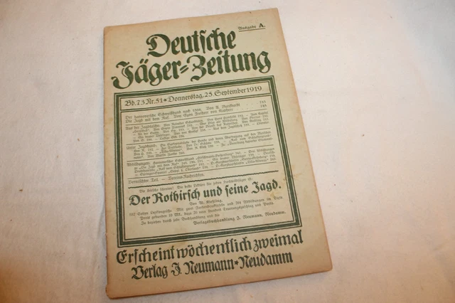 PERIÓDICO ALEMÁN CAZADOR 1919 CUADERNO No 51