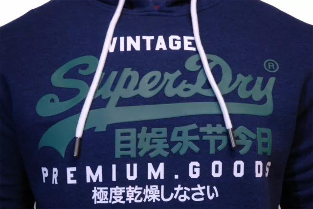 Superdry Mens New Vintage Logo NS Hoodie Overhead Long Sleeve Pullover Navy Blue 3