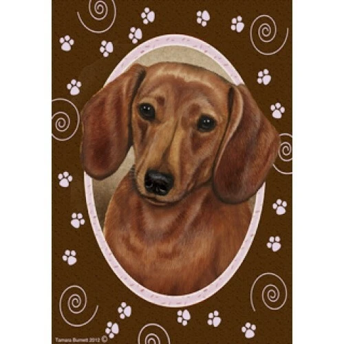 Paws House Flag - Red Dachshund 17039